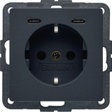 Berker 48156086 Steckd. SCHUKO/USB CC 20W PD Qx ant samt