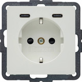 Berker 48156089 Steckd. SCHUKO/USB CC 20W PD Qx pw samt