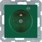 Berker 6765098913 Steckdose mit Schutzkontaktstift und Kontroll-LED S.1/B.3/B.7 grün. glänzend