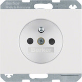 Berker 6765757009 Steckdose mit Schutzkontaktstift u. erh.BS K.1 polarweiß. glänzend