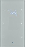 Berker 75642034 Glas-Sensor 2fach mit Temperaturregler TS Sensor. alu