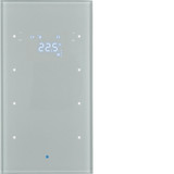 Berker 75643034 Glas-Sensor 3fach mit Temperaturregler TS Sensor. alu