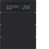 Berker 75663592 Tastsensor 3fach mit Temperaturregler und Display B.IQ Glas. schwarz