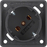 Berker 841852525 Steckdose Schuko 45°. mit Schraubklemmen. Integro Modul-Einsätze. anthrazit m.
