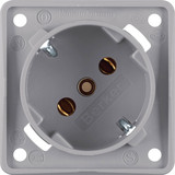 Berker 841852526 Steckdose Schuko 45°. mit Schraubklemmen. Integro Modul-Einsätze. grau m.