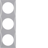 Berker 918192507 Rahmen 3fach. Integro Flow. grau glänzend