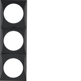 Berker 918192510 Rahmen 3fach. Integro Flow. schwarz glänzend