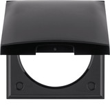 Berker 918282510 Rahmen mit Klappdeckel. Integro Flow/Pure. schwarz glänzend