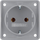Berker 947782506 Steckdose Schuko. mit Steckklemmen. Integro Modul-Einsätze. grau matt