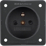 Berker 961952505 Steckd. m. Schutzk.stift Frankr./Belg.. erh. BS. S.-kl.. Int. Eins.. anthr. m.