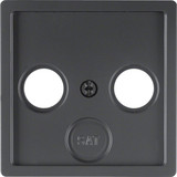 Berker MAN0206923 Zentralstück für Antennen-Steckdose 2- und 3Loch Q.1/Q.3 tiefschwarz matt