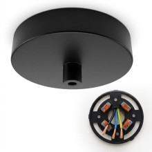 Bioledex Decken Baldachin 100x20mm für Hängeleuchte mit WAGO-Halterungen, Schwarz