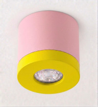 Bioledex PIKKO Deckenleuchte GU10 Aufbau 100mm Deckenspot Pink /Gelb Anschrauben oder Kleben