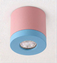 Bioledex PIKKO Deckenleuchte GU10 Aufbau 100mm Deckenspot Pink /Hell Blau Anschrauben oder Kleben