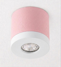 Bioledex PIKKO Deckenleuchte GU10 Aufbau 100mm Deckenspot Pink /Weiß Anschrauben oder Kleben