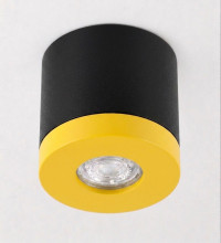Bioledex PIKKO Deckenleuchte GU10 Aufbau 100mm Deckenspot Schwarz /Gelb Anschrauben oder Kleben