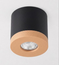 Bioledex PIKKO Deckenleuchte GU10 Aufbau 100mm Deckenspot Schwarz /Pfirsich Anschrauben oder Kleben