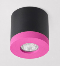 Bioledex PIKKO Deckenleuchte GU10 Aufbau 100mm Deckenspot Schwarz /Rosa Anschrauben oder Kleben