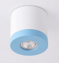 Bioledex PIKKO Deckenleuchte GU10 Aufbau 100mm Deckenspot Weiß /Hell Blau Anschrauben oder Kleben