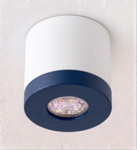 Bioledex PIKKO Deckenleuchte GU10 Aufbau 100mm Deckenspot Weiß /Marine Blue Anschrauben oder Kleben