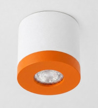 Bioledex PIKKO Deckenleuchte GU10 Aufbau 100mm Deckenspot Weiß /Orange Anschrauben oder Kleben
