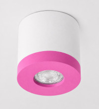 Bioledex PIKKO Deckenleuchte GU10 Aufbau 100mm Deckenspot Weiß /Rosa Anschrauben oder Kleben