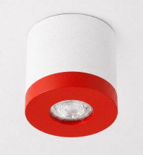 Bioledex PIKKO Deckenleuchte GU10 Aufbau 100mm Deckenspot Weiß /Rot Anschrauben oder Kleben