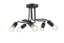 Bioledex Deckenleuchte Röhren-Design 5x E27 schwarz Metall