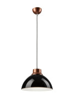 Bioledex Pendelleuchte Glaslampe 30cm E27 schwarz Metall, Glas