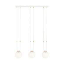 Bioledex Tonsern Pendelleuchte 3-fach E14 weiß/gold opal 70x115x15cm Made in Europe