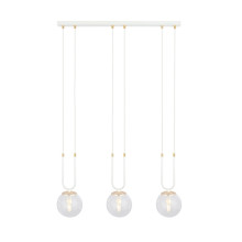 Bioledex Tonsern Pendelleuchte 3-fach E14 weiß/gold klar 70x115x15cm Made in Europe