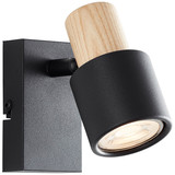 Brilliant Pini Wandspot GU10 Schwarz Holz FSC® 10145/76