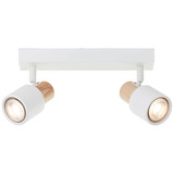 Brilliant Pini Spotbalken, 2-flammig GU10 Weiß Holz Hell FSC® 10146/75