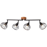 Brilliant Avia Spotrohr, 4-flammig E14 Schwarz Holz 47731/76