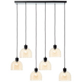 Brilliant Casto Pendelleuchte 5-flammig E27 Schwarz Bernstein 60110/20
