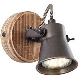 Brilliant Seed Wandspot GU10 Schwarz Stahl Holz Hell FSC® 82210/46