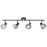 Brilliant Reflekt Spotrohr, 4-flammig, drehbar E14 Schwarz Matt Rauchglas 82732/06