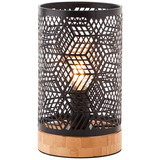 Brilliant Santy Tischleuchte E14 Schwarz Natur 93088/76