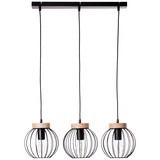 Brilliant Sorana Pendelleuchte, 3-flammig E27 Schwarz Holz FSC® 99236/76