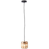 Brilliant Crosstown Pendelleuchte 16cm E27 Holz Hell Schwarz 99262/06