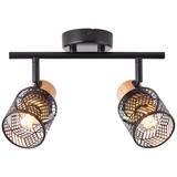 Brilliant Santy Spotrohr, 2-flammig E14 Schwarz Natur 99397/76