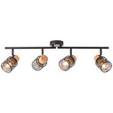 Brilliant Santy Spotrohr, 4-flammig E14 Schwarz Natur 99398/76