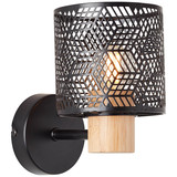 Brilliant Santy Wandleuchte E14 Schwarz Natur 99417/76