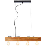 Brilliant Calandra Pendelleuchte, 4-flammig E27 Schwarz Holz FSC® 99451/76