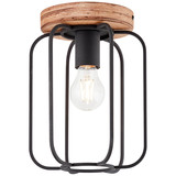 Brilliant Tosh Deckenleuchte 20cm E27 Antik Holz Schwarz Korund FSC® 99500/66