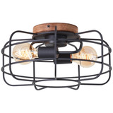 Brilliant Gwen Deckenleuchte 40cm E27 Antik Holz Schwarz Korund FSC® 99707/66