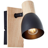 Brilliant Daintree Wandspot E14 Schwarz Natur FSC® 99710/76
