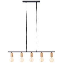 Brilliant Kerry Pendelleuchte, 5-flammig E27 Schwarz Natur 99713/76