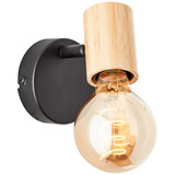 Brilliant Kerry Wandspot E27 Schwarz Natur 99714/76
