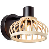 Brilliant Norah Wandspot E14 Schwarz Natur 99737/76